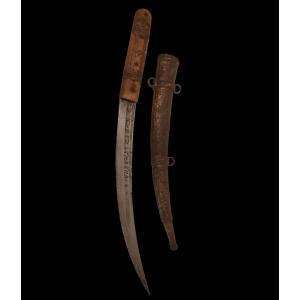 Dagger, Saharan Nomads, Length 45 Cm, 1900, Sahara, Morocco, Bone, Brass, Tombac, Engraving, 