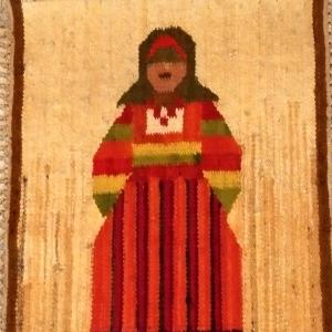 Kilim Painting Maria Domanska, Poland, 45 X 80 Cm, Wool On Linen, Hand-woven In 1982