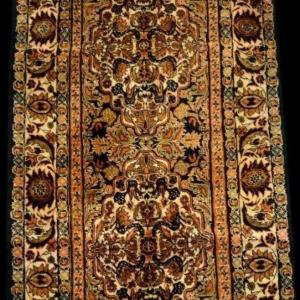 Mashhad Rug, 108 X 218 Cm, Hand-knotted Kork Wool In Iran Circa 1970 - 1980, Perfect Condition