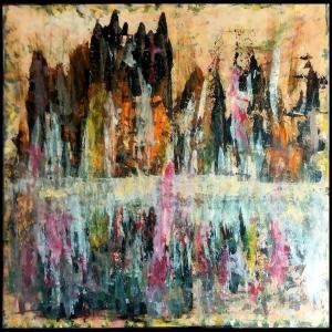 Erwin Steinbach (1964) "the Banks Of The Doubs" 100 Cm X 100 Cm ---- 39,5" X 39,5"