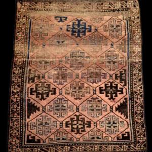 Ethnic Rug, Central Asia, 100 X 124 Cm, Hand-knotted Wool Circa 1900 In Good Condition