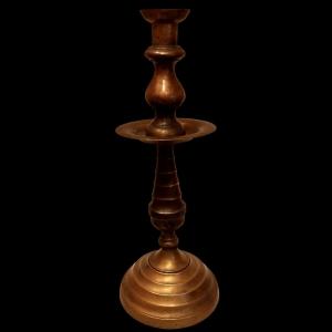 Ottoman Candlestick, Bronze, Height 49 Cm, Türkiye, 19th Century, Ottoman Empire
