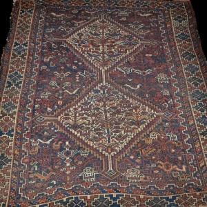 Khamseh Rug, 111 X 139 Cm, Hand-knotted Wool, Khamseh Tribes, Iran, Shiraz Region