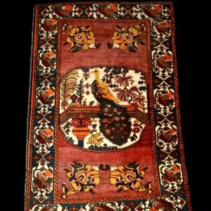Afshar Peacock Rug, 132 X 198 Cm, Hand-knotted Wool In Iran Circa 1920-1930, Very Good Condition