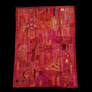 Antique Sheesha, Mirror Embroidery, 156 X 208 Cm, Gujarat, India, 1970, Very Good Condition