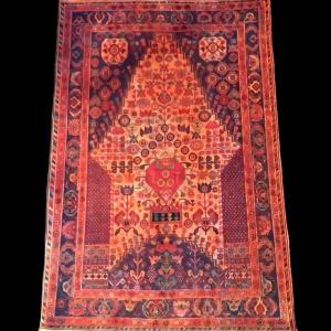 Gashgai Rug, Niche Decoration, 102 X 150 Cm, Hand-knotted Wool Made In Iran Around 1970, Very Good Condition