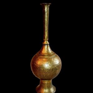  Chalice Vase, 63 Cm High, Chased Brass, Islamic Art From The 18th/19th Century, Very Good Condition