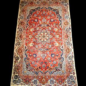 Isfahan Rug, 151 X 254 Cm, Hand-knotted Kork Wool, 1890/1900, Iran, Very Good Collector's Condition