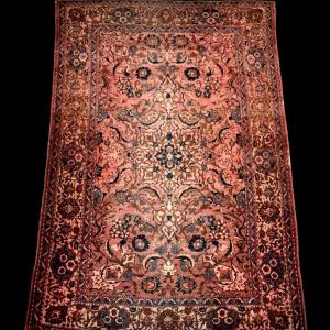 Isfahan Qajar Rug, 142 X 212 Cm, Hand-knotted Wool And Silk From Iran, Collector's Condition, 19th Century