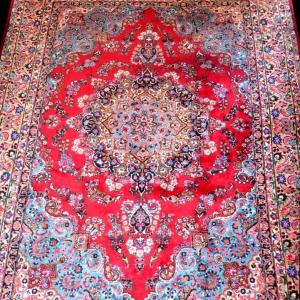 Macchad Rug, Signed, 250 X 356 Cm, Hand-knotted Kork Wool, Made In Iran Around 1980, Very Good Condition