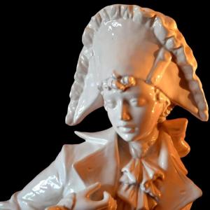 Venetian Dandy, Domenico Poloniato, Large Earthenware Piece, 81 Cm, Italy 1960, Very Good Condition