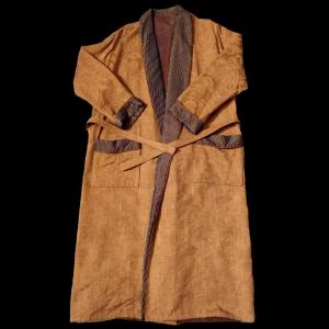 Men's Indoor Coat, Silk Damask, Taffeta, Alwin Brand, 1980, Perfect Condition