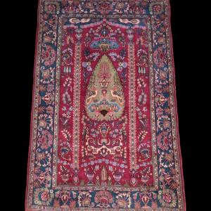 Kashan Rug, Cypress Design, 128 X 203 Cm, Hand-knotted Wool, Circa 1960-1970, Very Good Condition