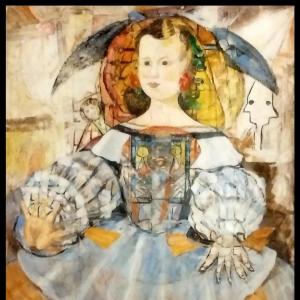 Oil On Wood Panel, 116 X 89 Cm, Modern Painting Circa 1960, Very Good Condition