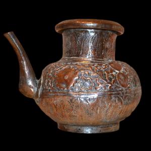 Kindi, Holy Water Pitcher, Origin North India, Tinned Copper And Bronze, 19th Century
