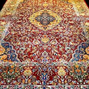 Kirman Floral Rug, 250 X 350 Cm, Kork Wool, Hand-knotted In Iran Around 1980, In Very Good Condition