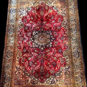 Srinagar Carpet, Kashmir, 108 X 160 Cm, Silk On Hand-knotted Silk, Jammu And Kashmir