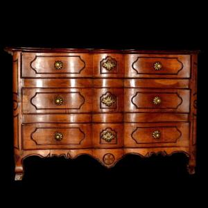 Curved Chest In Wildcherry Wood , Early XVIIIth Century, French