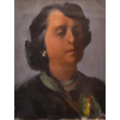 Dick Lusby, American Painter, Years 50/60, Oil On Canvas