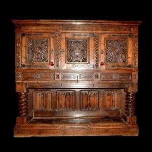 Neogothic Credence - Oak - Normandy - Circa 1880