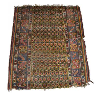 Old Daghestan Rug, Caucasus, 95 Cm X 114 Cm, Rare, Circa 1860