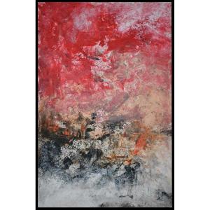 Erwin Steinbach "neige Sur Le Revest" 115 X 75 Cm Technique Mixte