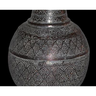 Large Pitcher In Silver Copper, Persia, End Of XVIII Century