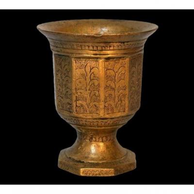 Rare Indo-mughal Bronze Mortar, India, XVIIIème Early XIXth Century,