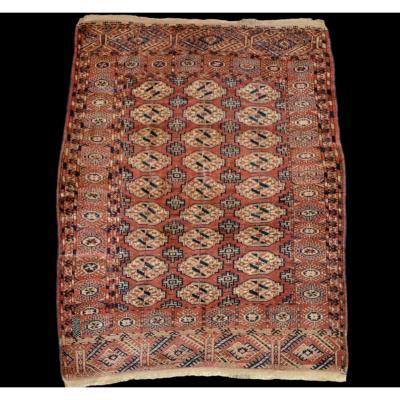 Ancient Tékké Carpet, Turkestan, 138 Cm X 186 Cm, Hand-knotted Wool, Middle 20th Century