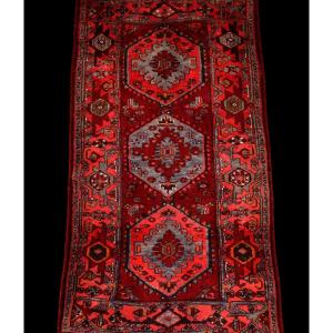 Persian Hamadan Rug, Iran, 110 Cm X 204 Cm, Hand-knotted Wool Circa 1970, Perfect Condition