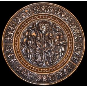 Wedding Dish, Silver, Brass, Radha And Krishna, Thanjavur Region, India, Circa 1900