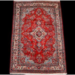 Persian Hamadan Rug, Iran, 138 Cm X 202 Cm, Hand-knotted Wool Around 1960/1970, Very Good Condition