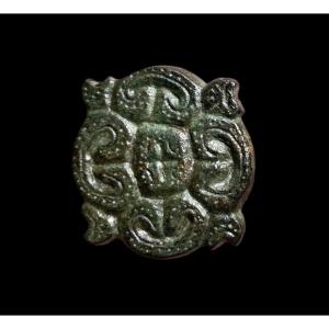 A Merovingian Bronze Fibula Circa 6th Century Ad