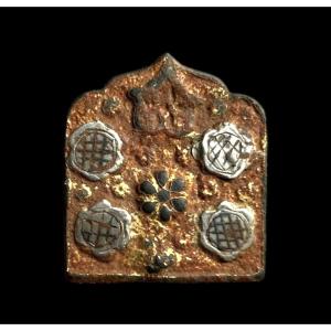 Medieval Gilt Bronze Mount 14th-15th Century