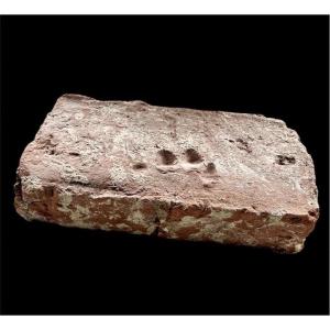 Large 14th Century Appeldorn Castle Brick With Human Fingerprints