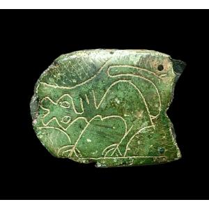 A Large Medieval Buckle With A Lioness-feline Beast, Circa, 12th-13th Century A.d. Or Earlier