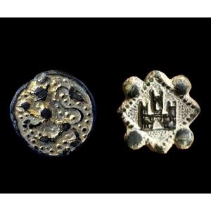 Two Romanesque Bronze Armor Appliques Circa 12th Century