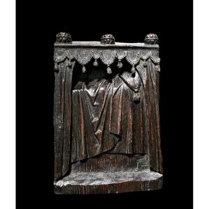 An Antwerp Retable Fragment Of The Bed Of The Virgin Mary, 16th Century