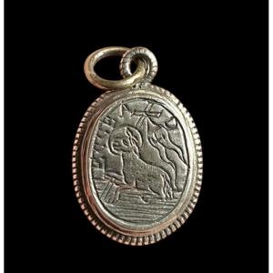 Silver Reliquary Pendant With The Lamb Of God ''agnus Dei'', 17th Century