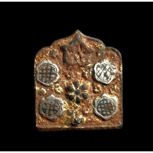 Medieval Gilt Bronze Mount 14th-15th Century