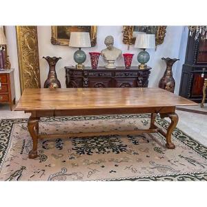 Portuguese Table From The Late 19th Century, Style Of D. João V (1689-1735)light Chestnut Wood.