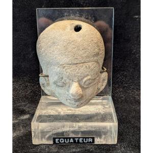 Dignitary Head With Deformed Skull - Tomaco La Tolita Culture - Pre-columbian Archeology