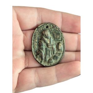 Rare Large Saint Benedict Medal In Bronze - Early 17th Century - Demon Protection