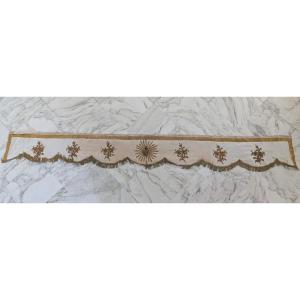 Altar Covering - Sacred Heart Of Jesus And Floral Motifs - Late 19th Century