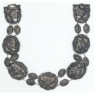 Belt In Chiseled And Stamped Silver – Chinese Work – Early 20th Century