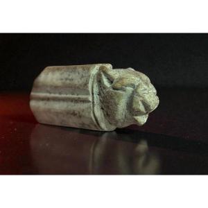 Roman Knife Handle In Bone With A Lion's Head - Roman Empire - 1st-2nd Century Ad