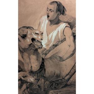 The Camel Driver – Joseph Cals – Pencil And Chalk – 1886