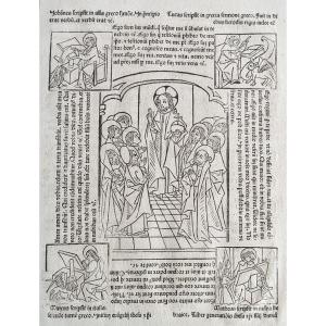 Large Incunabula Page F°43 - By Rolevinck Werner - Fasciculus Temporum - Wood Engraved - 1481