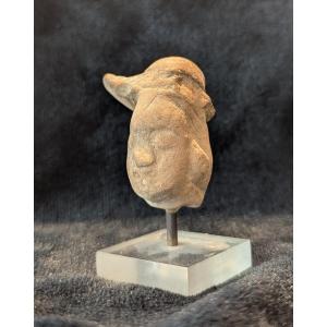 Terracotta Head - Man With Hat - Hermes - Greco-roman Antiquity