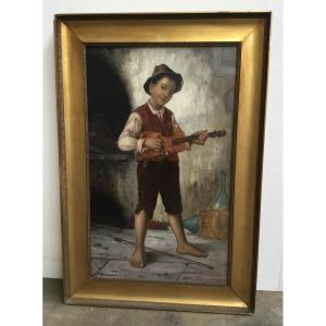 Bricard François (1879-1935) - The Little Violinist